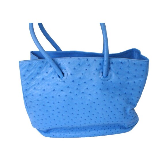 🔥 WH Petronela Blue Ostrich Handbag with Dust Bag - Luxurious Exotic Leather 🔥 - Picture 6 of 16